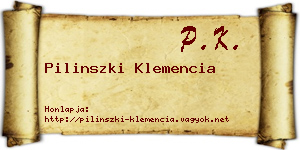Pilinszki Klemencia névjegykártya